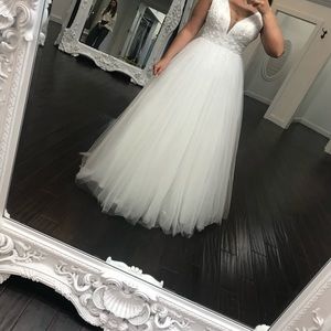 White Sherri Hill prom dress